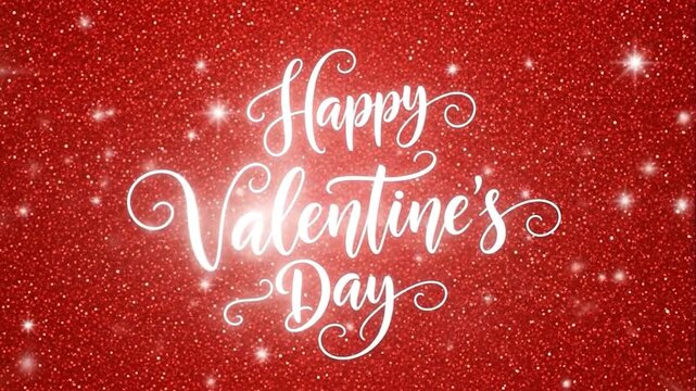 Sparkling Romantic Valentine Card Shiny Red Design