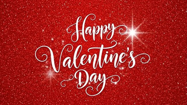 Sparkling Romantic Valentine Card Shiny Red Design