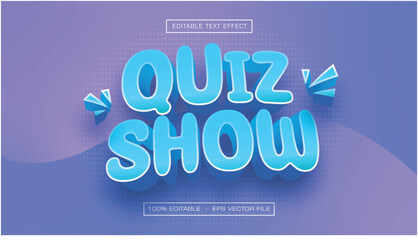 Quiz Show Fun Blue Game 3D Text Effect