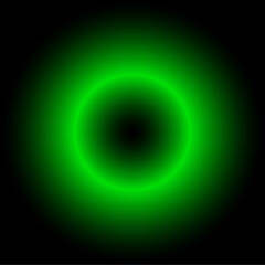 Obraz premium Glowing green circles create an abstract design of light and energy against a dark galaxy space backdrop, illustrating a bright eclipse pattern reminiscent of a glowing green planet or earth