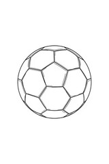Naklejka premium A detailed black and white illustration of a traditional soccer ball.