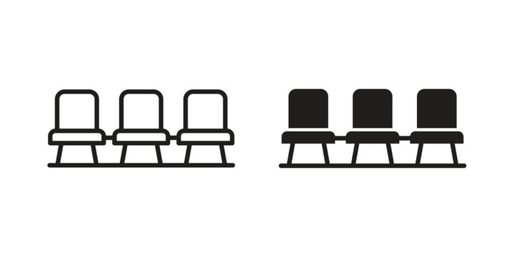 Cinema seat icon for mobile concept and web apps, editable stroke
