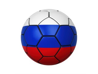 Fototapeta premium A soccer ball featuring the colors of the russian flag in a striking design.