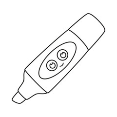 highlighter in outline isolated