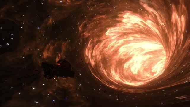 Space Prob Flying Through The Wormhole (Loop)
