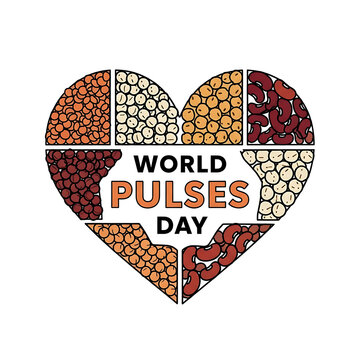 World Pulses Day Vector Illustration, Healthy Pulses Food Concept Art, Sustainable Nutrition Pulses Design, Beans Lentils Chickpeas Illustration, World Pulses Day Creative Vector