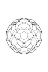 Obraz premium A complex geometric structure resembling a spherical shape with interconnected polygons