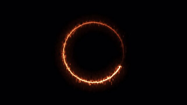 Abstract red plasma ring on dark background. Abstract Blue circle formed a portal. 4k animation video