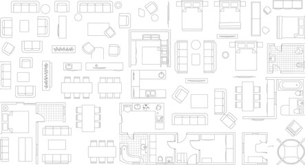 Fototapeta premium Isolated technical blueprint on transparent background