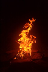 fire in the fireplace