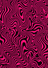 Obraz premium Vibrant Neon Pink and Black Warped Marbled Stripe Pattern
