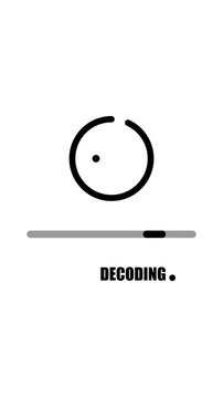 Modern loading progress interface icon animation.decoding 100 percent complete during digital activity concept.