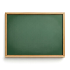 Green Chalkboard with Wooden Frame Isolated on White