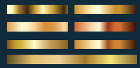 Luxury Gold Gradient Set with Metallic Bronze and Rose Gold Texture Collection