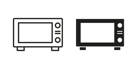 Obraz premium Microwave icon for mobile concept and web apps, editable stroke