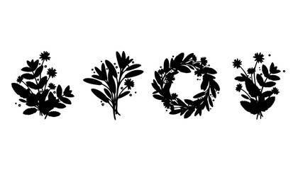 Fresh Tea Herbs on Wooden Surface