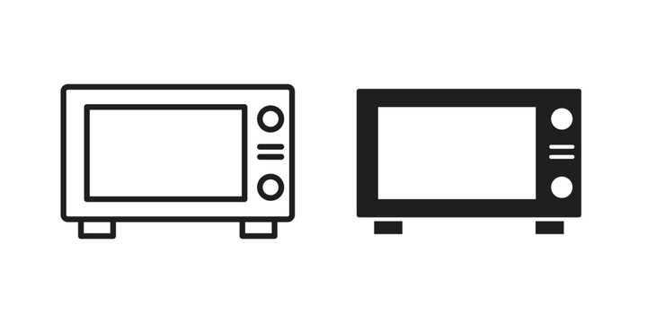 Microwave icon for mobile concept and web apps, editable stroke