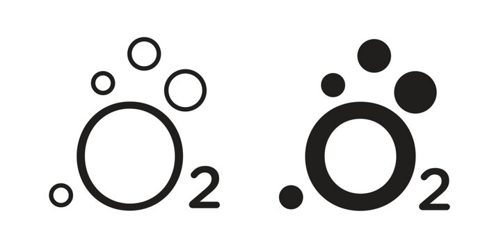 Oxygen O2 icon for mobile concept and web apps, editable stroke
