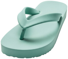 Mint green platform flip flop isolated On Transparent Background