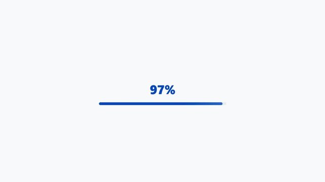 Progress bar at ninety-seven percent complete showing loading status against a white background