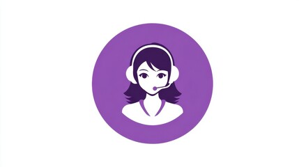 Obraz premium Female customer support agent avatar icon communicating