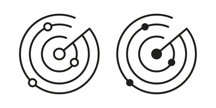 Radar detection icon for mobile concept and web apps, editable stroke