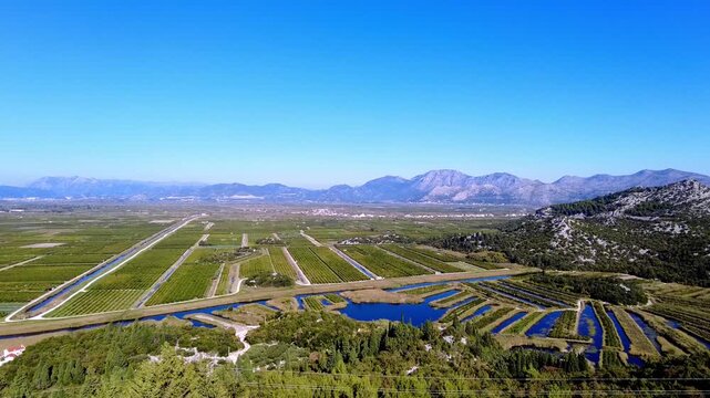 The fertile Neretva Valley in the Dalmatia region of Croatia, Europe
