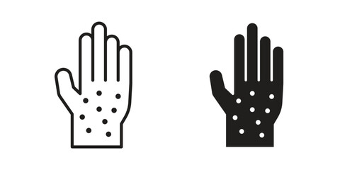 Fototapeta premium Rash hand icon for mobile concept and web apps, editable stroke