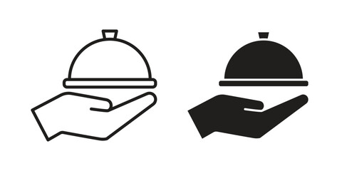 Fototapeta premium Restaurant Tray icon for mobile concept and web apps, editable stroke