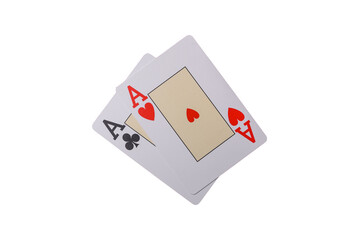 Casino, cards and chips on a colored background, poker and blackjack, gambling. Cards and chips