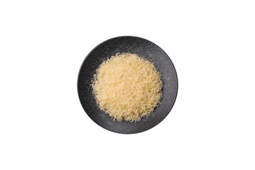 Grated Parmesan cheese as a cooking or baking ingredient. Grated Parmesan cheese