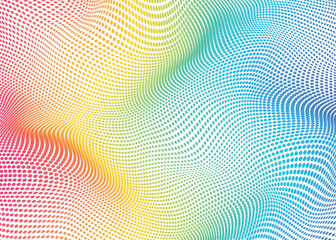 Obraz premium Rainbow Wave Dot Pattern Vibrant Multicolor Abstract Background