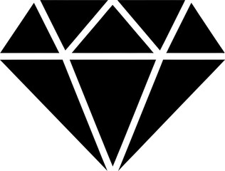 A black diamond icon with white lines on a plain white background