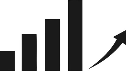 Increasing trend graph with arrow pointing upward