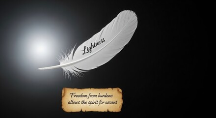 A White Feather with the Word Lightness