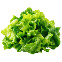 A vibrant mound of freshly chopped, crisp green lettuce leaves, ready for a healthy salad