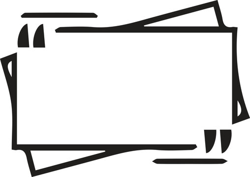 Hand drawn quote box frame with sketchy lines and quotation marks