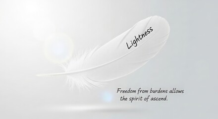 White Feather Symbolizing Lightness and Freedom