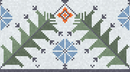 Scandinavian style seamless mosaic tiles pattern