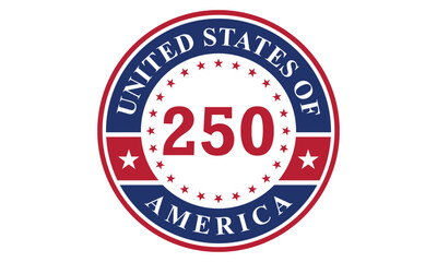 250 Years of American Independence Seal and Stamp Logo vector template