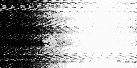 Abstract black and white wave pattern with distorted glitching effects