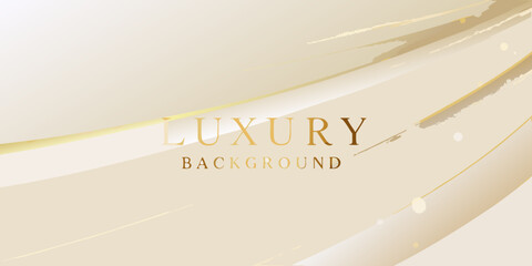 Elegant cream and gold abstract background with the word luxury