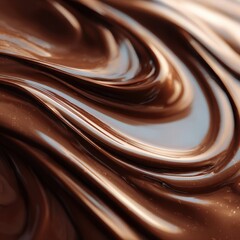 Silky smooth melted milk chocolate swirls texture background