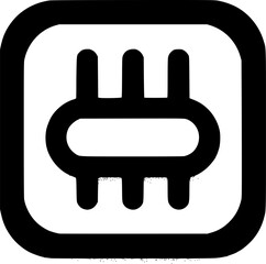 Obraz premium Abstract Symbol in Square: A minimalist black and white symbol design, with clean lines, representing a modern aesthetic, ideal for digital design and graphic projects.