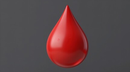 Obraz premium A single red blood drop on a dark gray background
