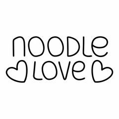 Noodle Love Line Art Vector