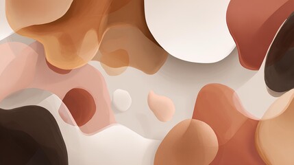 Earthy Tones Abstract: A captivating composition of flowing, organic forms in a palette of warm, earthy hues, creating a sense of calm and visual interest.