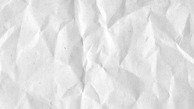 White detailed crumpled paper stop motion background texture. Seamless looping in 4k
