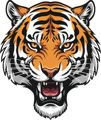 Powerful tiger logo vector illustration of an angry tiger roar