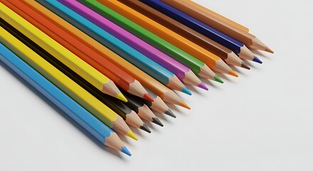 Fototapeta premium Colorful Assorted Pencils Displayed Together